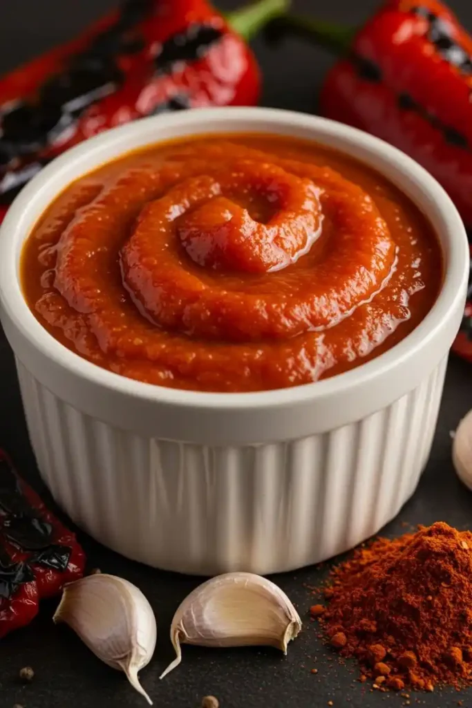 Roasted red pepper sauce with garlic and paprika