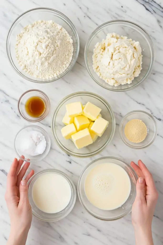 gluten free biscuit ingredients on marble
