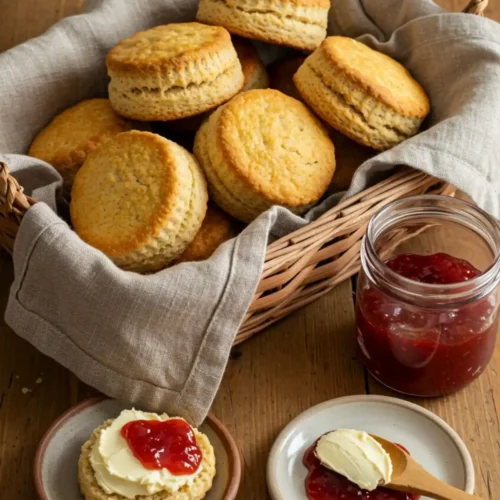 serving gluten free biscuits in basket