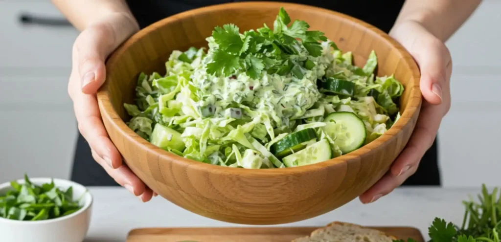 Green Goddess salad in bowl