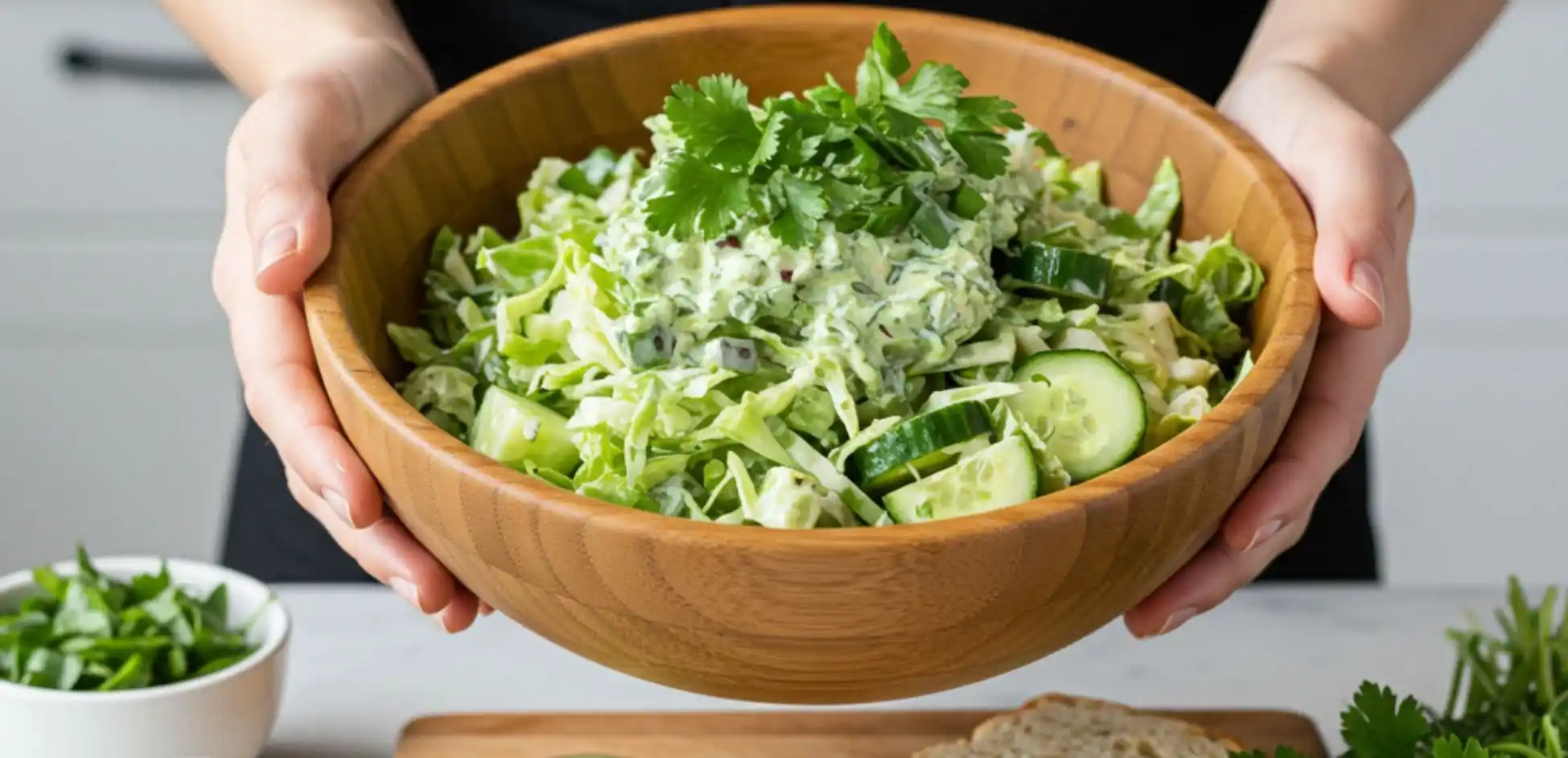Green Goddess salad in bowl