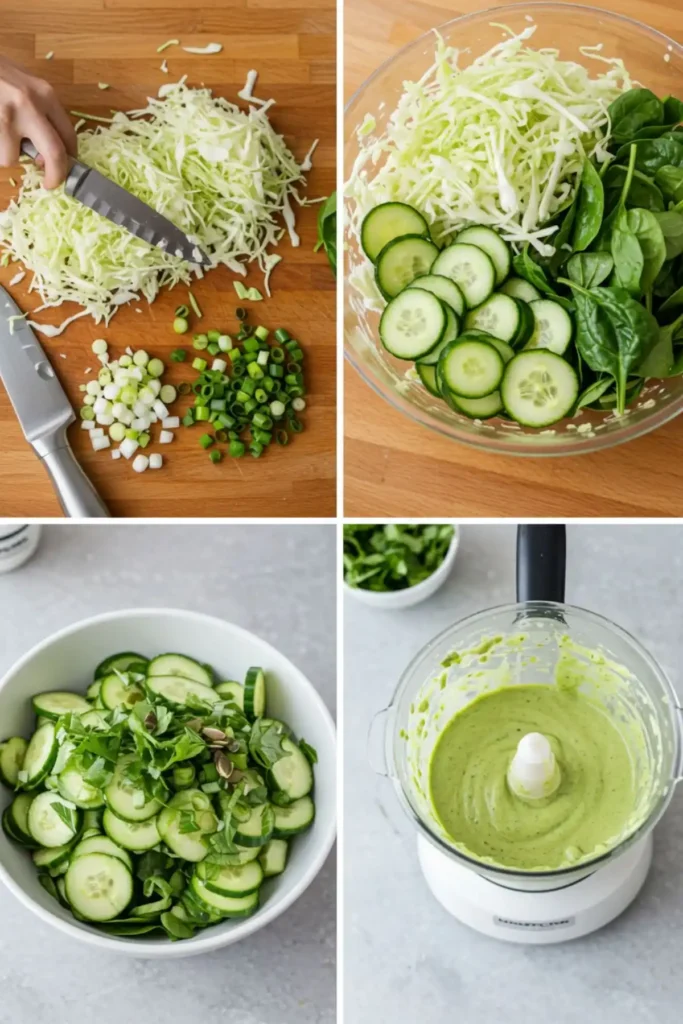 Green Goddess salad step-by-step preparation