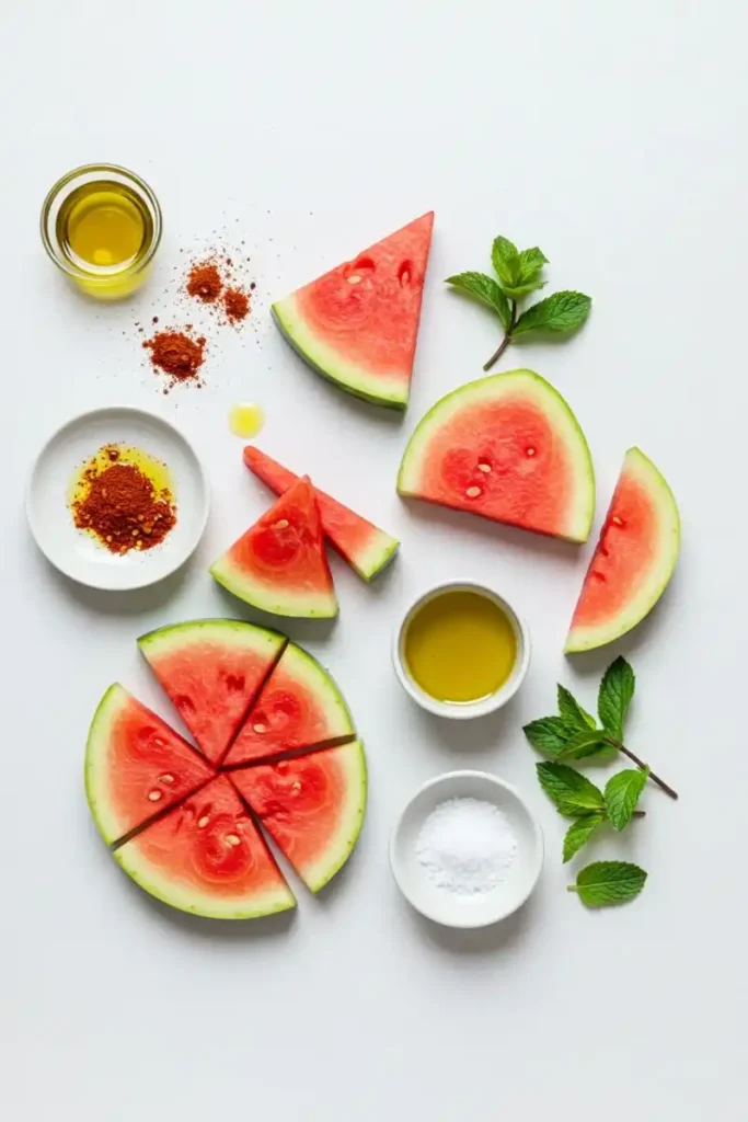 ingredients for grilled watermelon steak