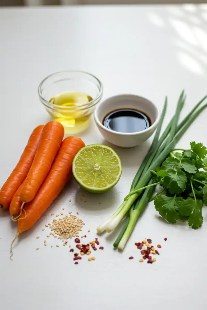 Ingredients for retinol carrot salad
