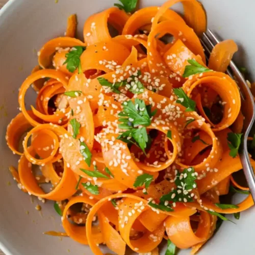 Served retinol carrot salad in bowl
