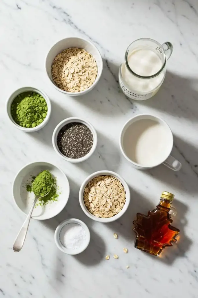  Ingredients for matcha overnight oats