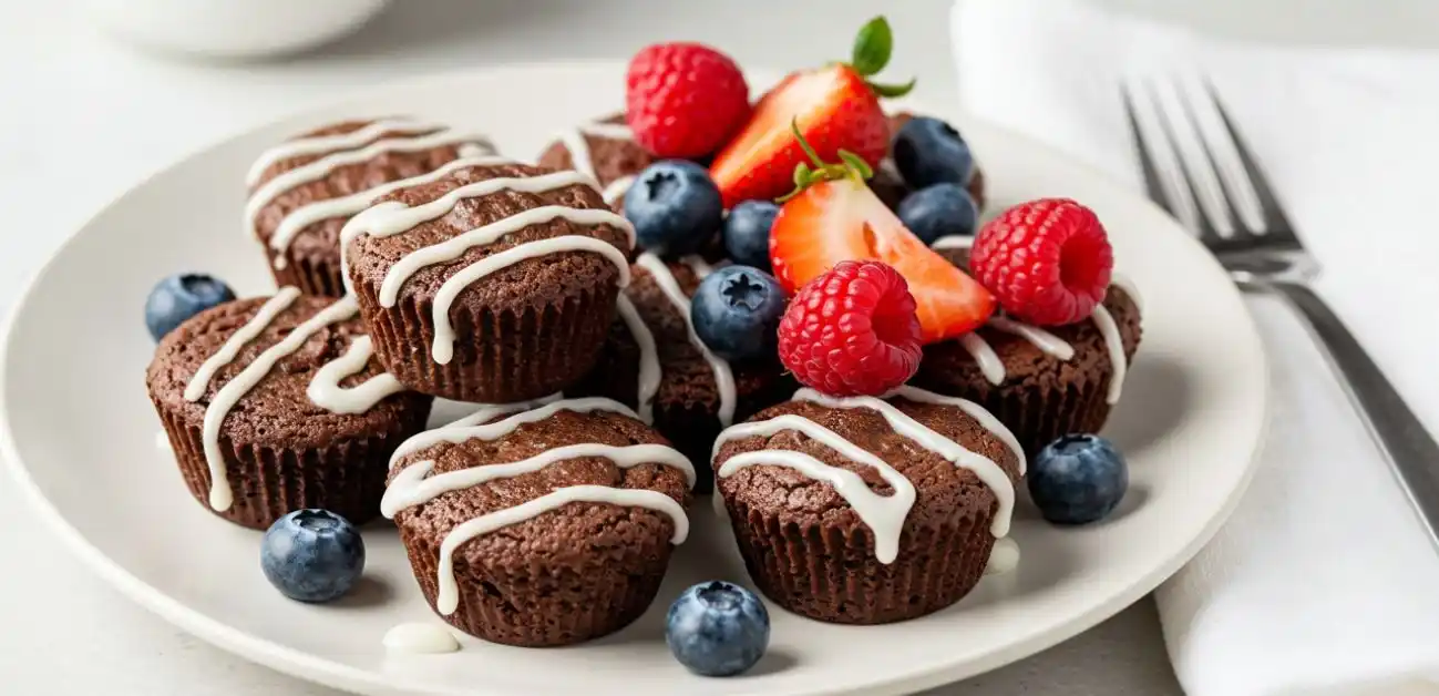 Flourless Brownie Batter Bites with icing