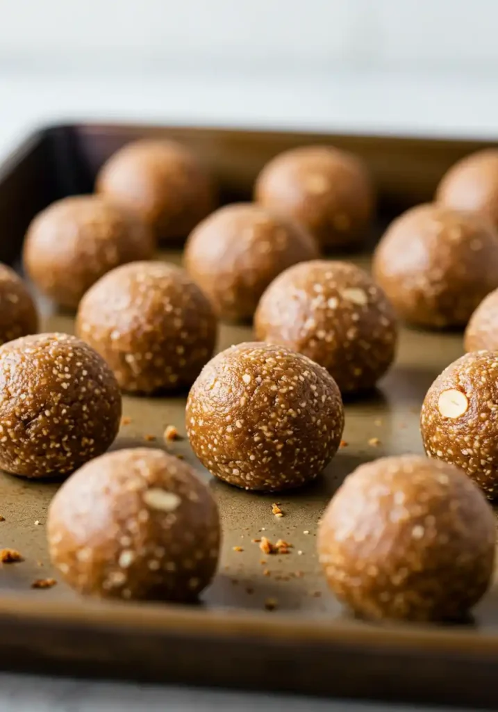 gluten free energy bites recipe on baking tray