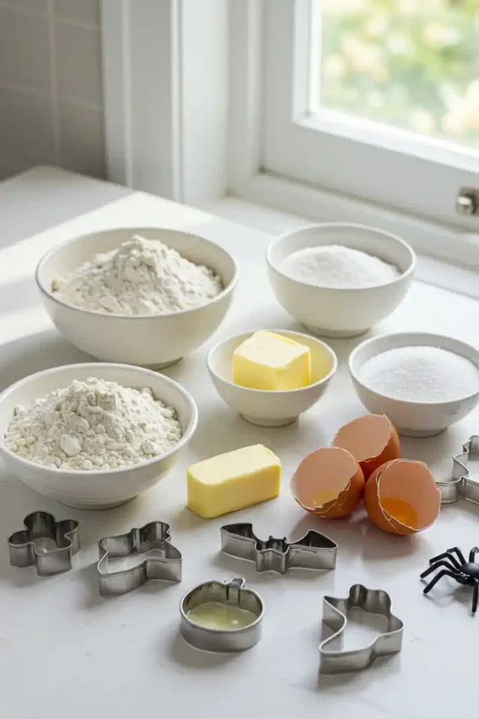 Gluten-free cookie ingredients flat lay