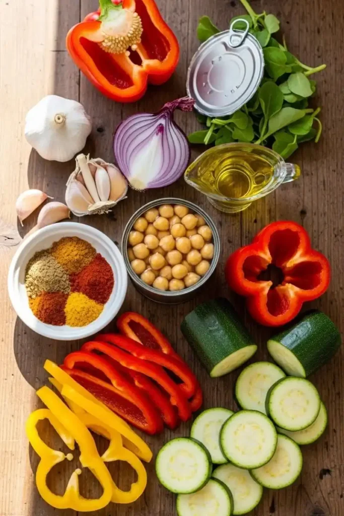 Ingredients for vegetarian dinner under 30 minutes