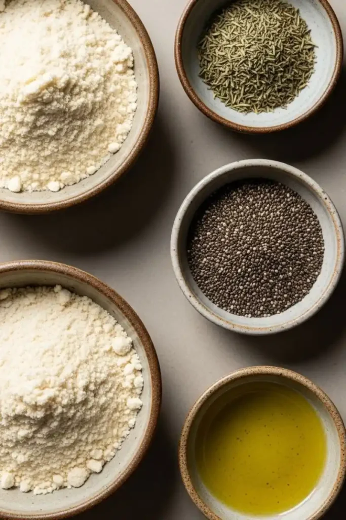 Cracker Recipe Gluten Free ingredients setup