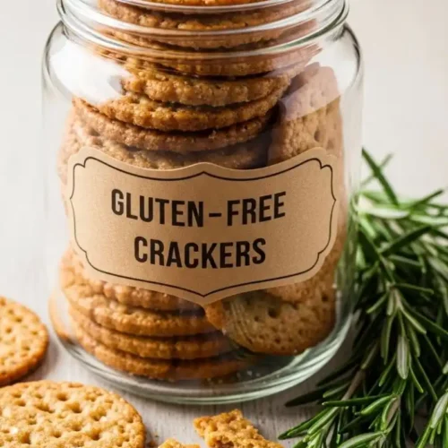 Gluten-free crackers in storage jar