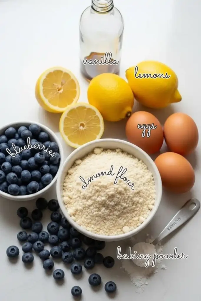 Gluten-Free Lemon Blueberry Loaf Ingredients
