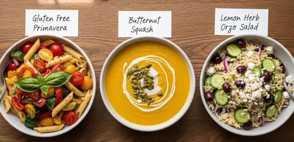 Gluten-free vegetarian weeknight meal trio