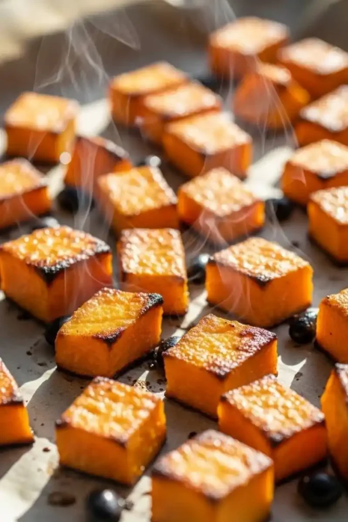 Roasted sweet potatoes for Sweet Potato and Black Bean Tacos