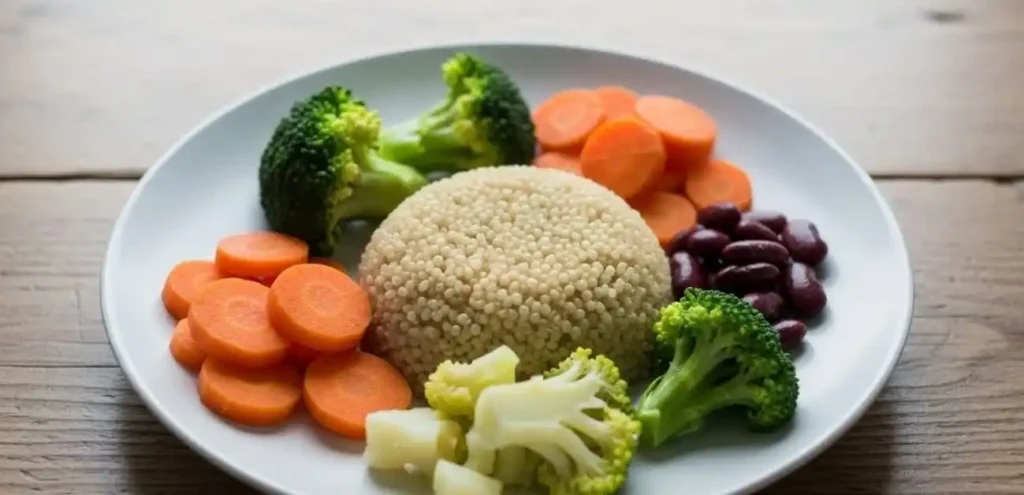 why gluten-free vegetarian food tastes bland shown as a plain home-cooked meal