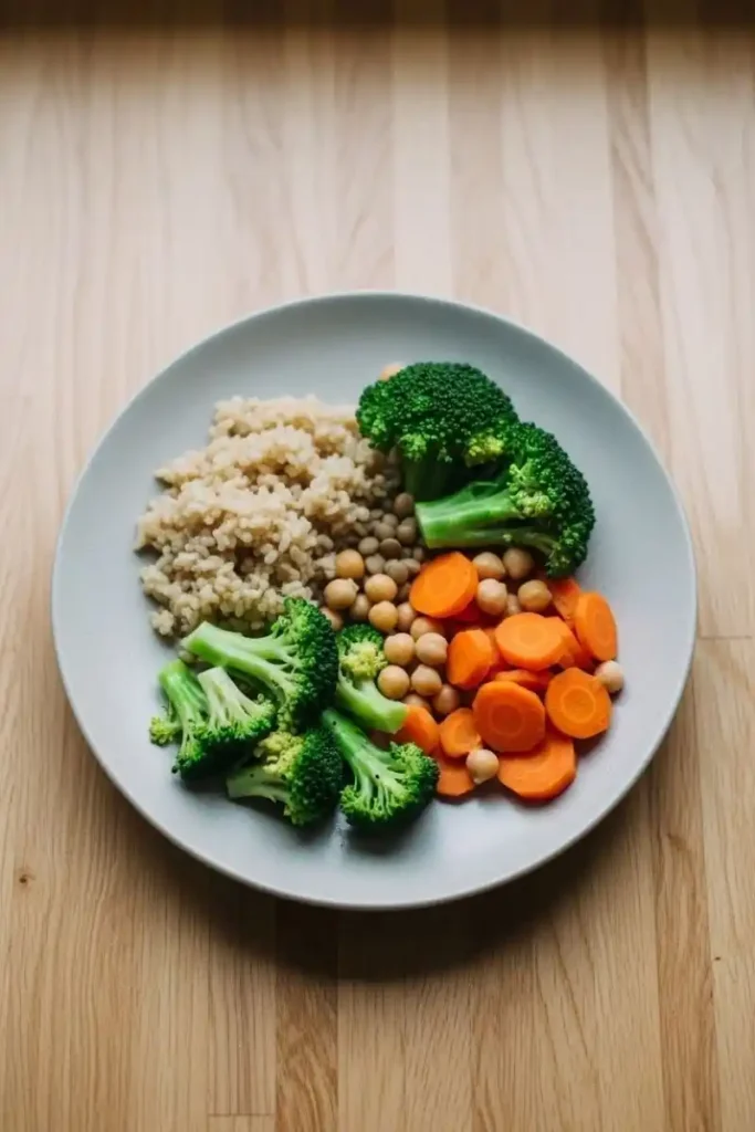 why gluten-free vegetarian food tastes bland shown as an unseasoned meal